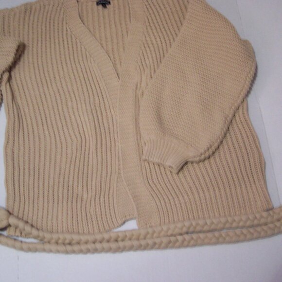 WHO WHAT WEAR OPEN CARDIGAN BEIGE - Picture 6 of 10